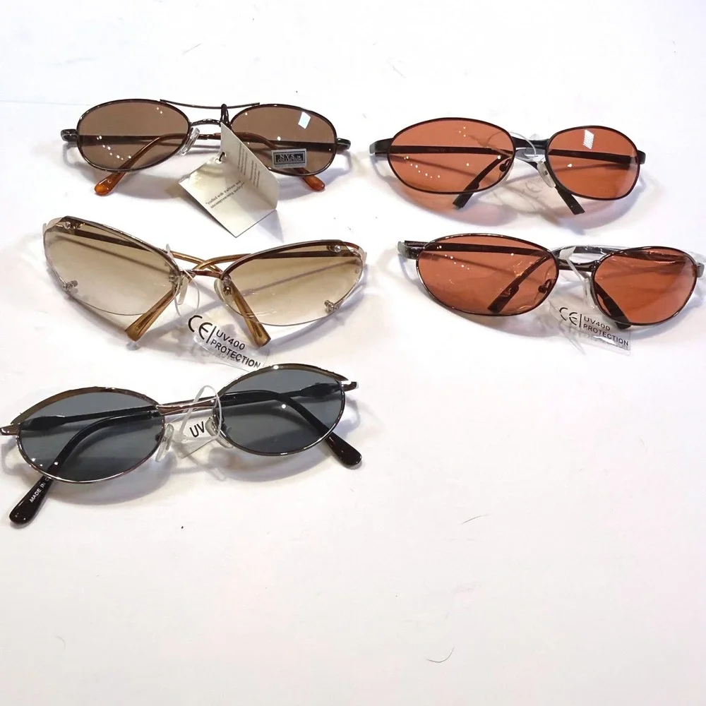 Vintage Y2K Sunglasses Lot 5 Pairs NYS Collection UV400 Aviator Oval Shield NEW
